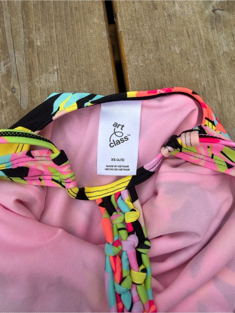 art class Neon Floral Racerback One-Piece Swimsuit in Pink, Yellow & Aqua